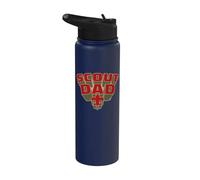Scout Dad! Scouts BSA Scouting America Comic Book Style Art Stainless Steel Insulated Water Bottle