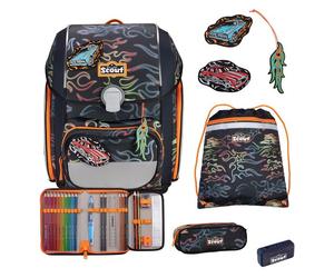 Scout Genius Exklusiv Safety Light Set di borse per la scuola nero
