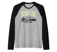 Scout Life Camping Retro Scouting Graphic Maglia con Maniche Raglan