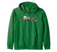 Scout Life Vintage Train & Nature Locomotive Graphic Felpa con Cappuccio