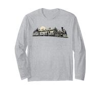 Scout Life Vintage Train & Nature Locomotive Graphic Maglia a Manica