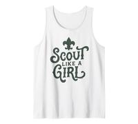 Scout Like A Girl Fleur De Lis BSA Cub Scouts Typography Canotta