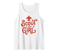 Scout Like A Girl Fleur De Lis BSA Cub Scouts Typography Canotta