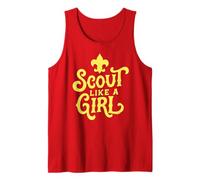 Scout Like A Girl Fleur De Lis BSA Cub Scouts Typography Canotta