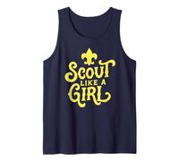 Scout Like A Girl Fleur De Lis BSA Cub Scouts Typography Canotta