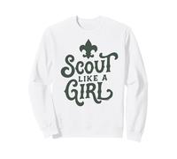 Scout Like A Girl Fleur De Lis BSA Cub Scouts Typography Felpa