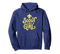 Scout Like A Girl Fleur De Lis BSA Cub Scouts Typography Felpa con Cappuccio