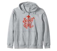 Scout Like A Girl Fleur De Lis BSA Cub Scouts Typography Felpa con Cappuccio