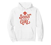 Scout Like A Girl Fleur De Lis BSA Cub Scouts Typography Felpa con Cappuccio
