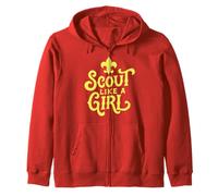 Scout Like A Girl Fleur De Lis BSA Cub Scouts Typography Felpa con Cappuccio