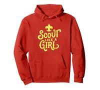 Scout Like A Girl Fleur De Lis BSA Cub Scouts Typography Felpa con Cappuccio