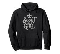 Scout Like A Girl Fleur De Lis BSA Cub Scouts Typography Felpa con Cappuccio