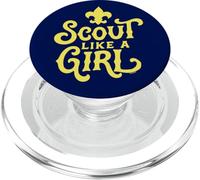 Scout Like A Girl Fleur De Lis BSA Cub Scouts Typography PopSockets PopGrip per MagSafe