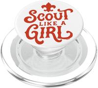 Scout Like A Girl Fleur De Lis BSA Cub Scouts Typography PopSockets PopGrip per MagSafe