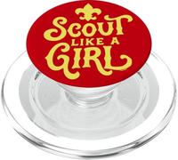 Scout Like A Girl Fleur De Lis BSA Cub Scouts Typography PopSockets PopGrip per MagSafe