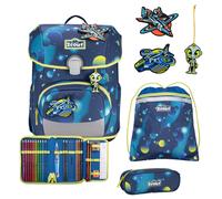 Scout Neo Exklusiv LED - Zaino scolastico Set 4tlg. (Planets)