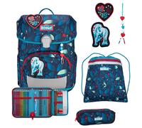 Scout Neo Exklusiv LED - Zaino scolastico Set 4tlg. (White Unicorn)
