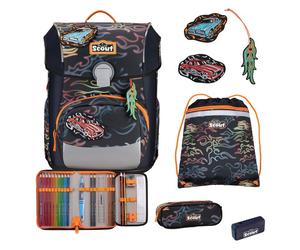 Scout Neo Exklusiv Safety Light Set di borse per la scuola 5 pezzi nero