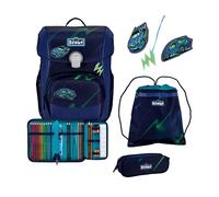 Scout Neo Exklusiv Superflash Set di borse per la scuola 4 pezzi blu