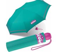 Scout Ombrello tascabile per bambini, con strisce riflettenti, extra leggero, verde, S, Ombrello tascabile con apertura manuale