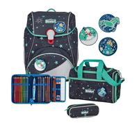 SCOUT zaino della scuola LED Alpha Set 4 -pezzi Sternenhimmel blu scuro