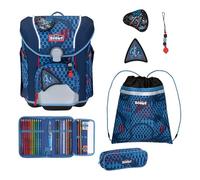 SCOUT zaino della scuola Safety Light Micro Set 4 -pezzi Space Explorer blu