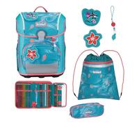 SCOUT zaino della scuola Safety Light Neo Set 4 -pezzi Aloha celeste