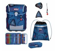 SCOUT zaino della scuola Safety Light Neo Set 4 -pezzi Space Explorer blu