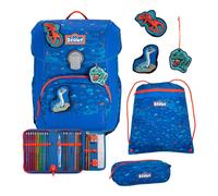 Scout zaino della scuola Superflash Neo Set 4-teilig Blue Dino