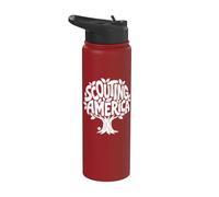 Scouting America Distressed Nature Tree Typography Graphic Stainless Steel Insulated Water Bottle