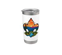 Scouting Artistic Fleur De Lis Mountains Outdoor Art Bicchiere termico in acciaio inox doppia parete
