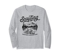 Scouting Inspires Adventure Canoe Outdoors Retro Scouts Maglia a Manica