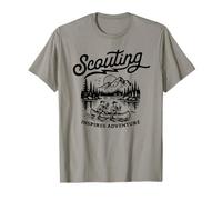 Scouting Inspires Adventure Canoe Outdoors Retro Scouts Maglietta