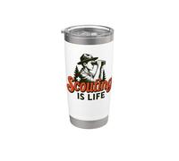 Scouting is Life Vintage Scouts BSA Binoculars Illustration Bicchiere termico in acciaio inox doppia parete
