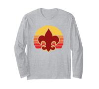 Scouts Fleur-De-Lis Retro 80's Throwback Scouting America Maglia a Manica