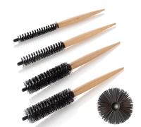 Scovoli per capelli in nylon, manico in legno 16 mm 22 mm, 26 mm, 30 mm