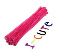 Scovolini Ciniglia 100 pezzi steli di ciniglia scovolini for bambini peluche bastone giocattoli educativi for materiali artistici fatti a mano forniture artigianali fai da te(Rose red)