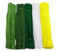 Scovolini Colorati Per Lavoretti 500 pezzi di scovolini viola in ciniglia for progetti fai da te di arte e artigianato, decorazioni creative for feste(Green series)