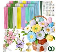 Scovolini Colorati per Lavoretti, 500Pezzi Fili di Ciniglia, 7 Colori Bastoncini Decorativi in Ciniglia per Decorazioni Artigianato Adulti Bambini