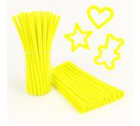 Scovolini per Fai-da-Te, Dimensione 30 cm, Artigianato Creativo, Ideali per Decorazioni, Bricolage e Progetti Creativi, Morbidi e Modellabili- OFITURIA (Giallo Fluo, 50 pz, 30 cm)