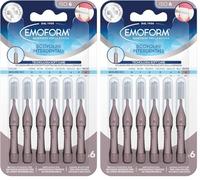 Scovolino Interdentale Emoform Beige 6 Pz. con Tecnologia SoftCare per un Contatto Extra Delicato sulle Gengive grazie alle Setole Morbide - Impugnatura Antiscivolo con Cappuccio per l'igiene Orale
