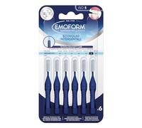 Scovolino Interdentale Emoform Blu 6 Pz. con Tecnologia SoftCare per un Contatto Extra Delicato sulle Gengive grazie alle Setole Morbide - Impugnatura Antiscivolo con Cappuccio per l'igiene Orale