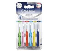 Scovolino Interdentale Emoform con Tecnologia SoftCare per un Contatto Extra Delicato sulle Gengive grazie alle Setole Morbide - Impugnatura Ergonomica e Antiscivolo con Cappuccio