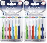 Scovolino Interdentale Emoform con Tecnologia SoftCare per un Contatto Extra Delicato sulle Gengive grazie alle Setole Morbide - Impugnatura Ergonomica e Antiscivolo con Cappuccio (Confezione da 2)