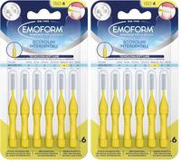 Scovolino Interdentale Emoform Giallo 6 Pz. con Tecnologia SoftCare per un Contatto Extra Delicato sulle Gengive grazie alle Setole Morbide - Impugnatura Antiscivolo con Cappuccio per l'igiene Orale