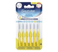 Scovolino Interdentale Emoform Giallo 6 Pz. con Tecnologia SoftCare per un Contatto Extra Delicato sulle Gengive grazie alle Setole Morbide - Impugnatura Antiscivolo con Cappuccio per l'igiene Orale