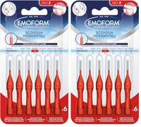 Scovolino Interdentale Emoform Rosso 6 Pz. con Tecnologia SoftCare per un Contatto Extra Delicato sulle Gengive grazie alle Setole Morbide - Impugnatura Antiscivolo con Cappuccio per l'igiene Orale