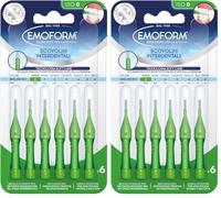 Scovolino Interdentale Emoform Verde 6 Pz. con Tecnologia SoftCare per un Contatto Extra Delicato sulle Gengive grazie alle Setole Morbide - Impugnatura Antiscivolo con Cappuccio per l'igiene Orale