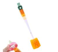 Scovolino per Bottiglie - Scrubber Lavaggio Ergonomico - Pulitore Compatto per Fessure Strette | Per Cucina Viaggio Giornaliero Cannucce Tazze Vetrerie Scanalature