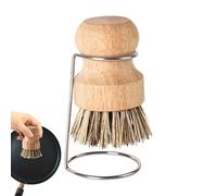 Scovolino Per Piatti - Setola Sgombro Pulitore con Manico in Legno e Rastrelliera di Scarico,Spazzola per Stoviglie - per Lavello Pentole Padelle Bagno Doccia Piastrelle